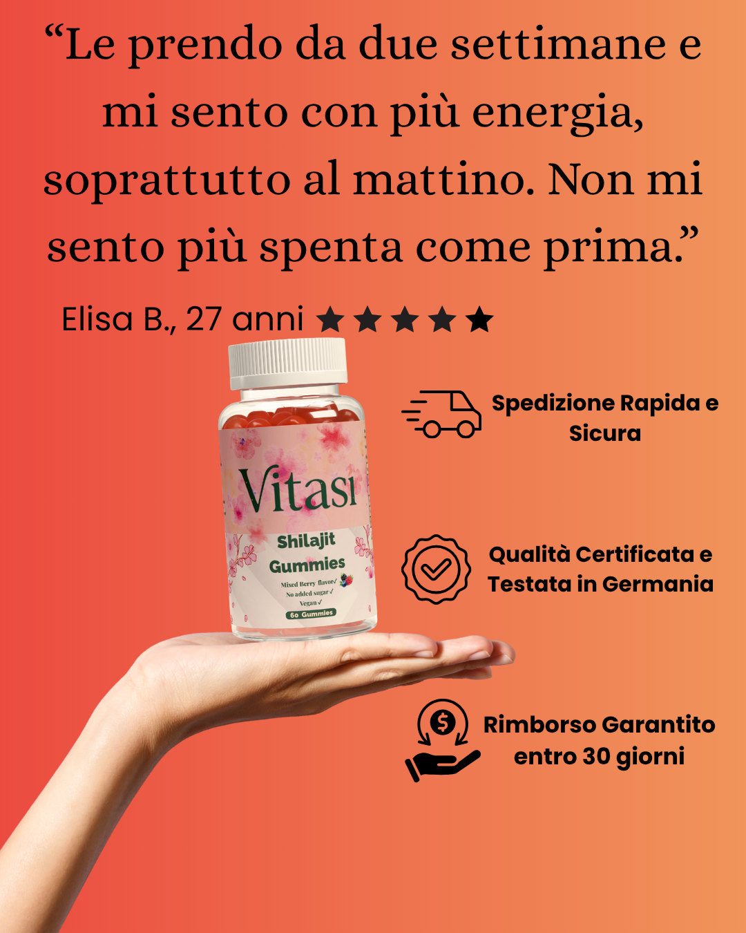 Premium Shilajit Gummies + Vitamin C,B6, B12 - 60 pcs